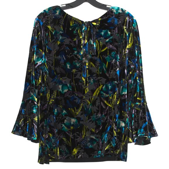 The Limited Top 3/4 Sleeve Velvet Burnout Whimsigoth Witchy Bell Sleeve Large - Picture 2 of 7